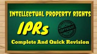 Intellectual Property rights  Basics of IPR  IPR MCQ  Quick View on IPR  Kinds of ipr [upl. by Cioffred653]