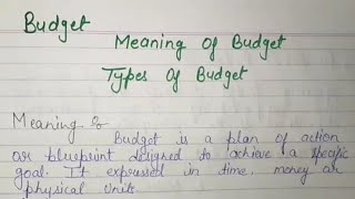 Master Budget  Types Of Budget  Meaning Of Budget  Master Budget amp Functional Budget [upl. by Ardnahs499]