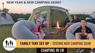 Family Camping  New Camping Gear Tested Tips amp Tent Set Up [upl. by Nirac]