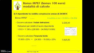 16 Modalità calcolo bonus IRPEF [upl. by Nibas324]