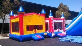 Learn how to roll up an inflatable 15x15 bounce house [upl. by Ahsieyn]