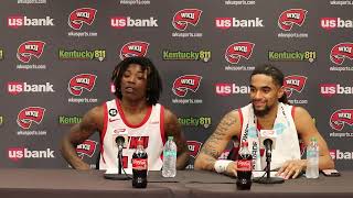 WKU MBB G Julius Thedford and G Khristian Lander  Campbellsville Postgame  111224 [upl. by Xanthus]