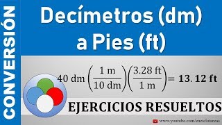 Conversión de Decímetros dm a Pies ft dm a ft [upl. by Yee]