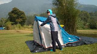 Quechua Arpenaz 4 tent camping  how to build a tent [upl. by Sualakcin489]