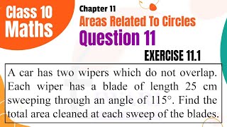 NCERT Solutions for Class 10 Maths Chapter 11 Exercise 111 Question 11 Area Related to Circles [upl. by Aikehs]