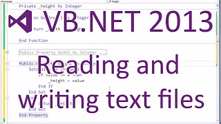 VBNET 2013  Reading and Writing Text Files [upl. by Akitnahs]