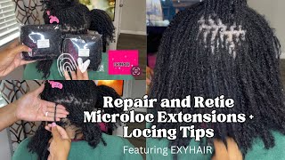 Micro Loc Extensions Repair and Retie  3 Tips to make your hair Loc faster  EXYHAIR [upl. by Llenahc]