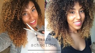 DIY Stufenschnitt für Locken  Haare selber schneiden [upl. by Neale]