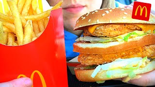 ASMR McDONALDS CHICKEN BIG MAC CAR MUKBANG No Talking EATING SOUNDS [upl. by Coussoule982]