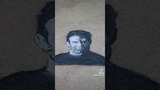 Scott Hall timelapse with charcoal and white chalk wwe scotthall nwo chalk timelapse chalkart [upl. by Erhard]