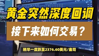 08072024黄金突然深度回调的原因在这！接下来如何交易？  美联储 金价 美元 黄金 银价 [upl. by Gnouc]