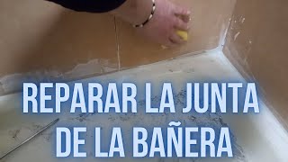 Reparar las juntas de la bañera con cemento blanco [upl. by Sallie]