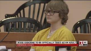 Court order finalizing Jesse Osborne to be tried as adult filed [upl. by Aivekal]