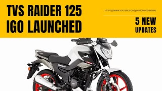 TVS Raider 125 iGo Launched  5 New Updates in 2024 [upl. by Bradleigh502]