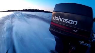 1974 Johnson 70hp 70ESL74M Runs Great After Carburetor Cleaning [upl. by Analed270]