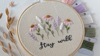 Stay wild  Embroidery tutorial for beginners [upl. by Marlyn]