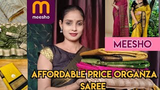 vlog91 Meesho Affordable Organza rganza Sareeorganza saree under ₹433meesho organza saree [upl. by Lana]