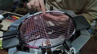 LINING HALBERTEC 2000 badminton racket restringing with VICTORVBS66N [upl. by Lonna]