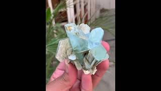 Blue Aquamarine Crystals with Mica from Pakistan [upl. by Randell486]