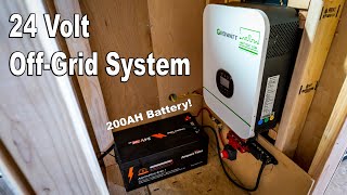 OFF GRID SOLAR 24 Volt System with Ampere Time aka LiTime 200AH Battery [upl. by Heall604]