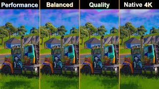 ✔️DLSS Performance vs Balanced vs Quality vs Native 4K Fortnite  RTX  Gráficos Epicos Comparación [upl. by Allister]