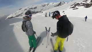 Val Thorens Skiing  Black Slopes Combe de Caron amp Arolles [upl. by Idroj135]