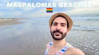 MASPALOMAS BEACHES DUNES AND GAY BAR  GRAN CANARIA Walking Tour [upl. by Elleirad710]