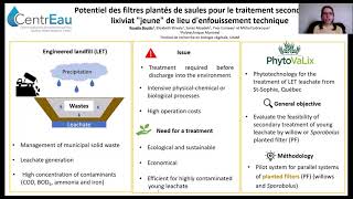 JQEC21  MP3min  16Rosalie Boutin  Filtrer du lixiviat à l’aide de saules [upl. by Jago]