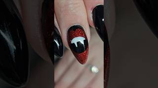 Vampire Fangs amp Glitter Lips Halloween Nails spookynails halloweennailart vampirenails [upl. by Bittencourt]