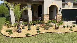 Installing Brown river rock amp Colmet landscape edging in NORTH FLORIDA [upl. by Colin132]