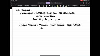 Math Notes Adding and Subtracting Algebraic Terms [upl. by Ayk6]