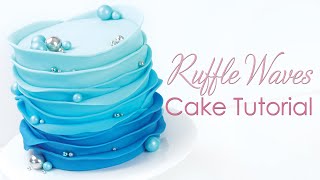 Fondant Ruffles  Wave Technique Cake Tutorial [upl. by Tierell]