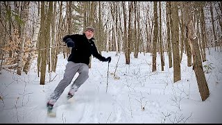 Alpina Alaska NNN BC boot Telemark XCD Skiing on GuideAnnumM78 Panorama ski Xplore [upl. by Adirahs153]