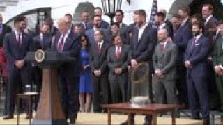 Trump honors Red Sox World Series win at WH [upl. by Bethesda]