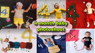 latest 4 month baby photoshoot ideas at home । diy baby photoshoot ideas। 4 month baby photoshoot [upl. by Nosinned566]