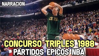 CONCURSO TRIPLES 1988  CAMPEÓN LARRY BIRD ☘️ Narración La Magia del Basket [upl. by Oos834]