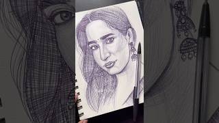 Ballpen Portrait drawing shorts sketch [upl. by Ardnasirk]