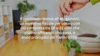 Bonus affitto giovani 2024 tutto quello che devi sapere [upl. by Ennairam]