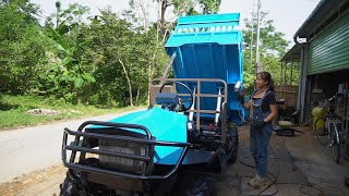 Repair and restore 4wheel truck 1250 kg Episode 9 spray paint and install horn and lights [upl. by Ansley225]