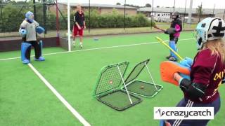 Uglee Goalee  Spartan Hockey combination saves drill for goalkeepers using the Crazy Catch [upl. by Azrim]