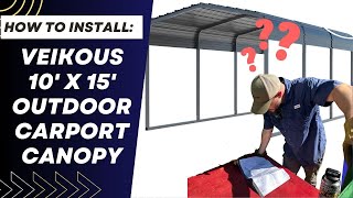 How to Install 10 x 15 Veikous Outdoor Carport [upl. by Sille22]