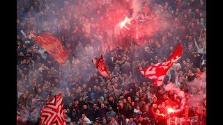 Red Star Belgrade Fans Marching To The Emirates Stadium [upl. by Rodavlas]