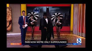 Saeed as The Penguin singing crazy on KTLA [upl. by Ynohtnael]