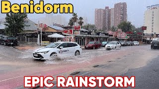 TORRENTIAL Rainstorm in Benidorm ⛈️ benidormbyana [upl. by Ruberta]