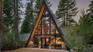 Contemporary Aframe Cabin With A Soaring Ceiling And Huge Windows [upl. by Deeann]