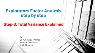 Exploratory Factor Analysis Step 35 Total Variance Explained Business Analytics for MBAPGDM [upl. by Dayir]