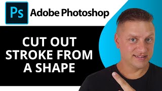 How to Cut Out Stroke from a Shape in Adobe Photoshop  Adobe Photoshop Tutorial 2024 [upl. by Sliwa840]