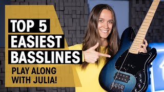 Top 5 Easiest Basslines Even Guitarists Can Play  Julia Hofer  Thomann [upl. by Hanyaz]