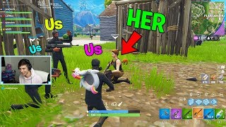 She was the nicest DEFAULT SKIN then she CARRIED us Fortnite Challenge w Queeane [upl. by Namus]