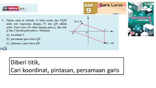 KSSM Matematik Tingkatan 3 Bab 9 garis lurus selari uji minda 91i no2 buku teks [upl. by Zetniuq]